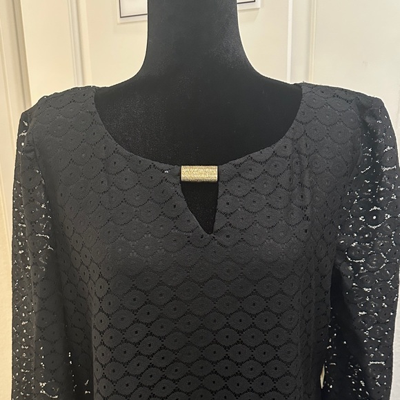 Tacera Black A-line Long Sleeve Lace Midi Dress XL - Picture 2 of 12